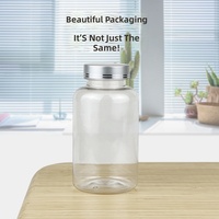 Bouteille transparente en PET pour distribution d'échantillons solides, 200 ml, emballage pharmaceutique, capsule, produit de santé, récipient hermétique, modèle