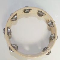 Custom Double Row Tambourine 6 Inch 8 Inch 10 Inch Percussion Musical Instruments Wooden Wedding Tambourines with Metal Jingles