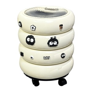 Donut Shaped Trash Can With Wheels Portable Indoor Use With Lid High Capacity Recyclable Odor Proof - Product Image 2