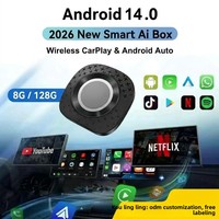 Boîtier AI 4G USB sans fil CarPlay & Android Auto avec Netflix YouTube, 4 Go de RAM, 64 Go/128 Go de stockage