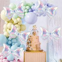 Nouveaux ballons en aluminium de gâteau d'arc d'étoile d'amour coloré transparent pour la décoration de fête d'anniversaire