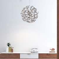 Moderne Originalité Fleur En Métal Balle K9 Pendentif Lumière Salon Salle À Manger Lustre