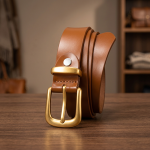 Cinturones Resistentes de Cuero Vacuno Genuino para Hombre, Estilo Vintage, con Hebilla de Acero, Resistentes al Agua, Ecológicos, Personalizables - Product Image 1