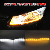 2Pcs Bande LED flexible DRL étanche Flux séquentiel Phare Switchback Runners Corner Turn Signal Daytime Running Light
