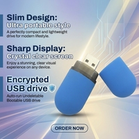 Flash Drive USB Bentuk Kapsul Kustom Baru, Thumb Drive Bulat Kreatif, Hadiah Bisnis Personal, Terenkripsi, Garansi 3 Tahun