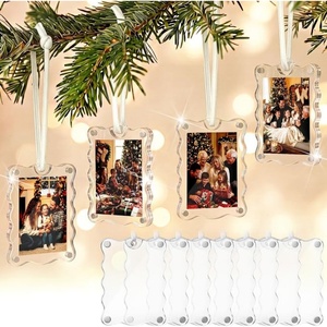 Transparente Acryl-Fotoornamente mit Wellenkante für DIY Weihnachtsbaum Bilderrahmen Hängedekoration Großhandelsangebot - Product Image 1