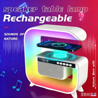 G-vormige multifunctionele digitale wekker mini draadloze oplader speaker G3 lamp sfeerverlichting wekker