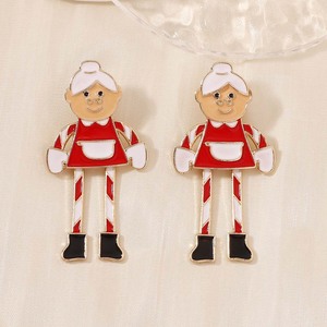 Pendientes Colgantes de Figura de la Señora Santa Claus para Navidad, de Aleación Esmaltada, Elegantes y a la Moda, Joyería Diaria para Mujer - Product Image 6