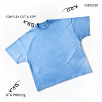 T-shirt personnalisé à manches courtes DTG, coupe oversize, personnalisable pour vêtements de marque vintage, col rond, 230g, logo frontal, MOQ 1 T-shirt