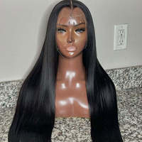 Perruques Lace Front en cheveux humains bruts péruviens lisses pour femmes noires, Perruque Lagos Hairline, Perruque frontale HD en cheveux humains vierges, Fournisseur