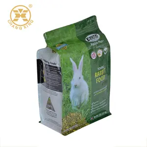 Khóa zip có thể khóa lại hình vuông phía dưới cửa sổ gusset thức ăn động vật túi đóng gói cho thỏ/cá/mèo/thức ăn cho chó - Product Image 1