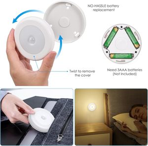 ไฟกลางคืนแบบใช้แบตเตอรี่ไร้สาย-ติดได้ทุกที่ในตู้เสื้อผ้ามีเซ็นเซอร์ตรวจจับการเคลื่อนไหวขนาดเล็กเหนือตู้ไฟ LED โคมไฟดอกบัว - Product Image 5