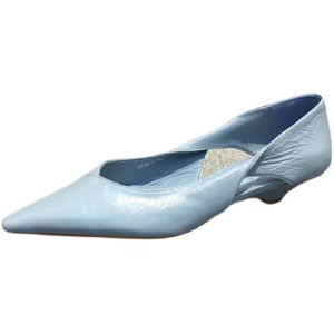 Sandalias de Tacón Alto Stiletto con Correa al Tobillo para Mujer, Diseño Veraniego, Sexy, Color Verde Perenne, Punta Puntiaguda, Bordadas con Cuentas, de Cuero Genuino - Product Image 1