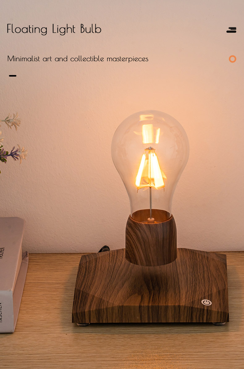 Geometric Design Bedroom Living Room Night Light Lamp Magnetic Levitation  Floating Bulb Light for Cafe Office Desk Decoration