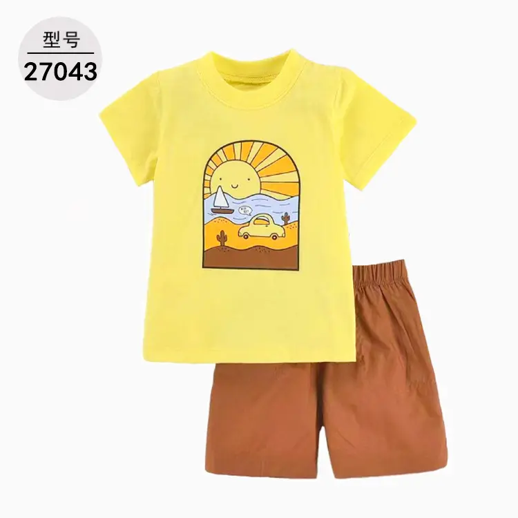 Newborn baby boy clothes set shorts sleeve tops and pants 2PCS outfits summer be be clothing