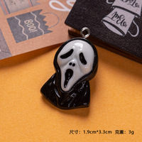 En gros Peint À La Main Halloween DIY Résine Pendentif Citrouille Fantôme Chauve-Souris Tête Horreur Dessin Animé Animal Pendentif Accessoires