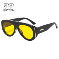 Kacamata Hitam Retro Oversized Double-Bridge Full Rim Lensa Abu-abu UV400 Unisex Ringan Fashionable untuk Penggunaan Sehari-hari di Luar Ruangan