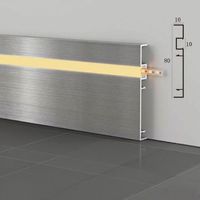Plinthe murale en alliage d'aluminium au design moderne, finition brossée, résistante à l'humidité, durable pour l'intérieur des hôtels - Garantie 5 ans
