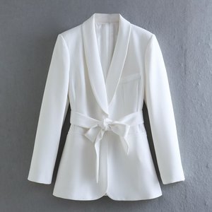 Blazer Ropa <span class=keywords><strong>de</strong></span> oficina Elegante Traje <span class=keywords><strong>de</strong></span> mujer Abrigo <span class=keywords><strong>de</strong></span> lujo Femme Womans <span class=keywords><strong>Suite</strong></span> Formal para damas Logotipo personalizado Casual Estándar Impreso - Product Image 4