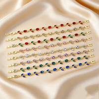 Bracelet Chaîne en Alliage de Cuivre Plaqué Or Personnalisé et Tendance, Incrusté de Zircons, Motif Végétal, Style Décontracté/Sportif, Luxe Léger pour Femme