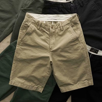 Herren Chino-Shorts aus gewaschener Baumwolle mit individuellem Logo, unbedruckte, schlichte, knielange Freizeitshorts für den Außenbereich, ideal für den Großhandel