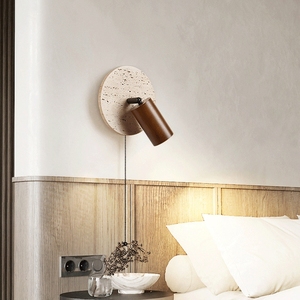 Đá cẩm thạch tự nhiên đá travertine tường scone wabi Sabi chiếu sáng xoay cạnh giường đọc ánh sáng - Product Image 4