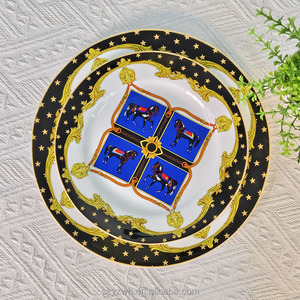 Plato Decorativo Retro Azul Banquete de 10 Pulgadas, Plato de Cerámica de 8 Pulgadas <span class=keywords><strong>para</strong></span> Pastel, Ensalada o Carne - Product Image 5