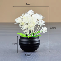 Nouvelle petite plante artificielle en plastique, bonsaï, fausse plante verte, pot noir, sans entretien, pour la décoration de bureau, de table ou de comptoir.