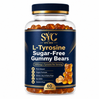 Gummies de L-Tyrosine 1000mg Sans Sucre, Complément Végétalien pour la Concentration, la Clarté et les Performances Cognitives, Marque Blanche