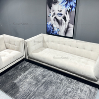 Chaise longue de luxe avec cadre en acier, mobilier nordique de chambre à coucher, hôtel