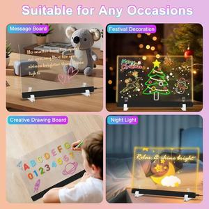 Pizarra de Dibujo Acrílica LED Recargable con Logotipo Personalizado, 7 Colores, Luminosa, para Escribir y Trazar, 16 Pulgadas, para Niños, Manualidades, Pintura en Cartón - Product Image 5