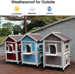 Fabrika fiyat ucuz pet kafesleri açık sağlam ahşap mobilya kedi ahşap evi kafes - Product Image 4