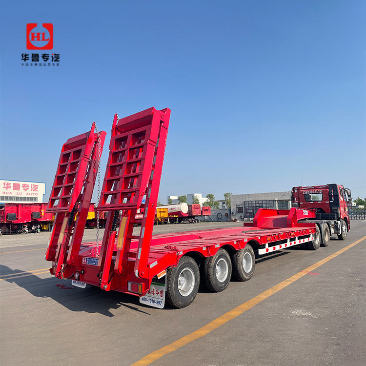 Lowbed Used Trailer Axle 60 Ton Steel Semi-Trailer