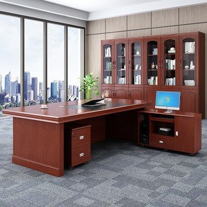 Modern High-End Wood Executive Desk Large Single Office Desk Chair <strong>Set</strong> for <strong>Chairman</strong> President - Product Image 3