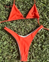 MLY Ensemble de bikini 2 pièces personnalisé avec logo pour femme, maillot de bain triangle et string, maillot de bain pour femme