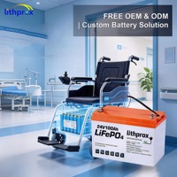Batterie de puissance pour tricycle électrique LiFePO4 prismatique 24V100AH, étanche IP67, haute puissance, pour scooter à 4 roues, CE FCC
