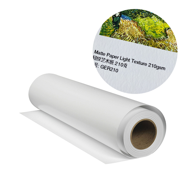 Premium Quality Inkjet Photo Printing 210gsm Light Texture Matte Fine Art Paper