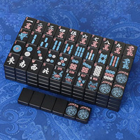 Ensemble de mahjong américain en mélamine noire sur mesure, best-seller, avec 166 cartes, table de jeu élégante et luxueuse pour adultes, cadeau