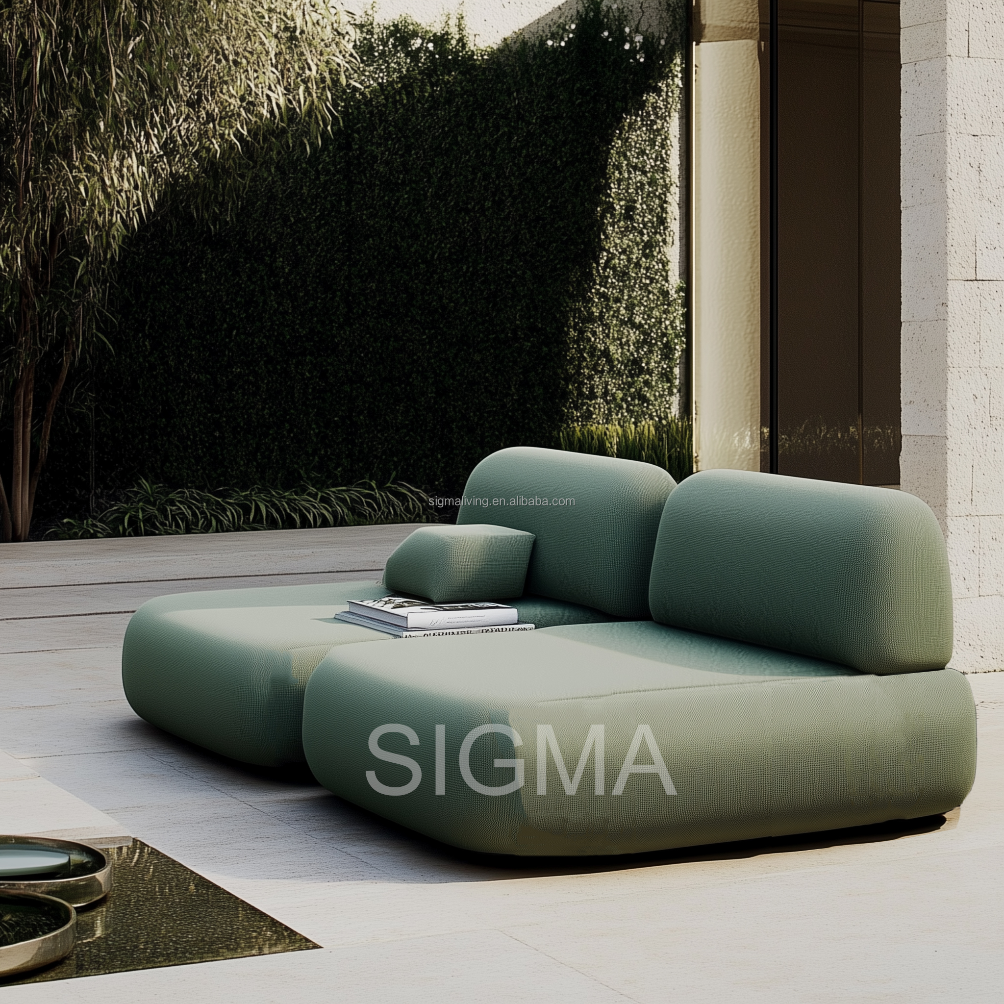 All Weather Luxury Factory Patio Furniture Aluminum Garden Sofa Set Outdoor All Weather Fabric Sofa