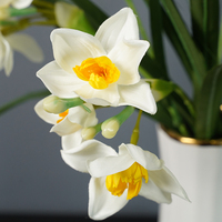 Narcisse Bouquet Saint Valentin Cadeau Soie Fleur Jaune Bouquet pour Centres De Table De Mariage