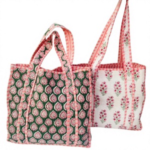Sacs fourre-tout Dolly Enterprises vintage en coton de couleur unie | Sac à bandoulière matelassé imprimé en blocs | Sacs à main pour femmes - Product Image 1