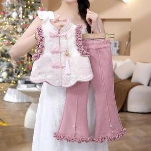 Tongxingyuan Baby Girls Chinese Style Winter Outfit Thick Fleece Lined Tang Suit Set Breathable For New Year - Product Image 2