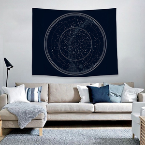 Mandala tapiz blanco y negro de impresión Digital rectángulo colgante de pared tapiz pelo corto de tapiz - Product Image 5