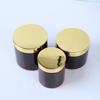 Pot en plastique PET ambré pour crème cosmétique, emballage OEM pour crème pour le corps et le visage, 100 ml, 150 ml, 250 ml, 300 ml, 500 ml, 1000 ml