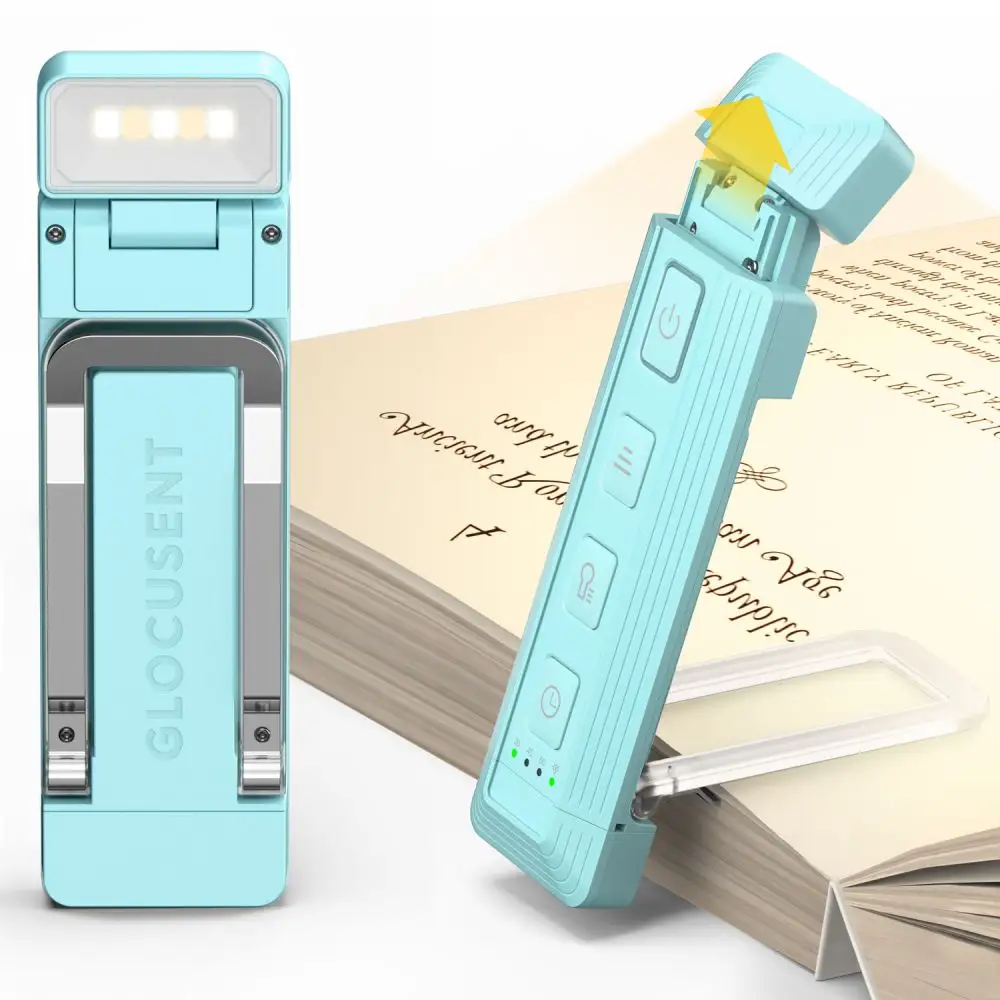 2024 อัพเกรดขยายแสงครอบคลุมยาวนาน USB ชาร์จ Mini LED แบบพกพา Glocusent หนังสืออ่านหนังสือพร้อมตัวจับเวลา