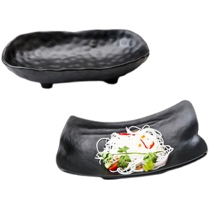 Irregular Black <b>Melamine</b> <b>Plate</b> For Hotel Party Snacks And Cold Dishes - Product Image 1