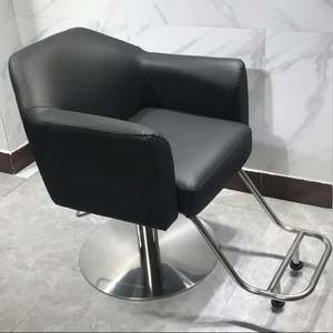 Le fauteuil de meubles de salon de coiffure haut de gamme peut tourner et soulever la chaise de barbier en métal d'acier inoxydable - Product Image 3