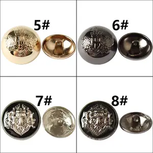 Bouton de manteau en alliage de zinc personnalisé couture boutons à tige métallique ronde pour vêtements