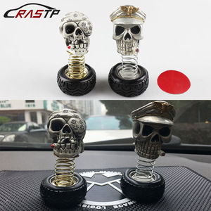 <b>Skull</b> Car Ornament Resin Automatic Swinging <b>Decorative</b> Dashboard Accessory Military Cap Design - Product Image 5