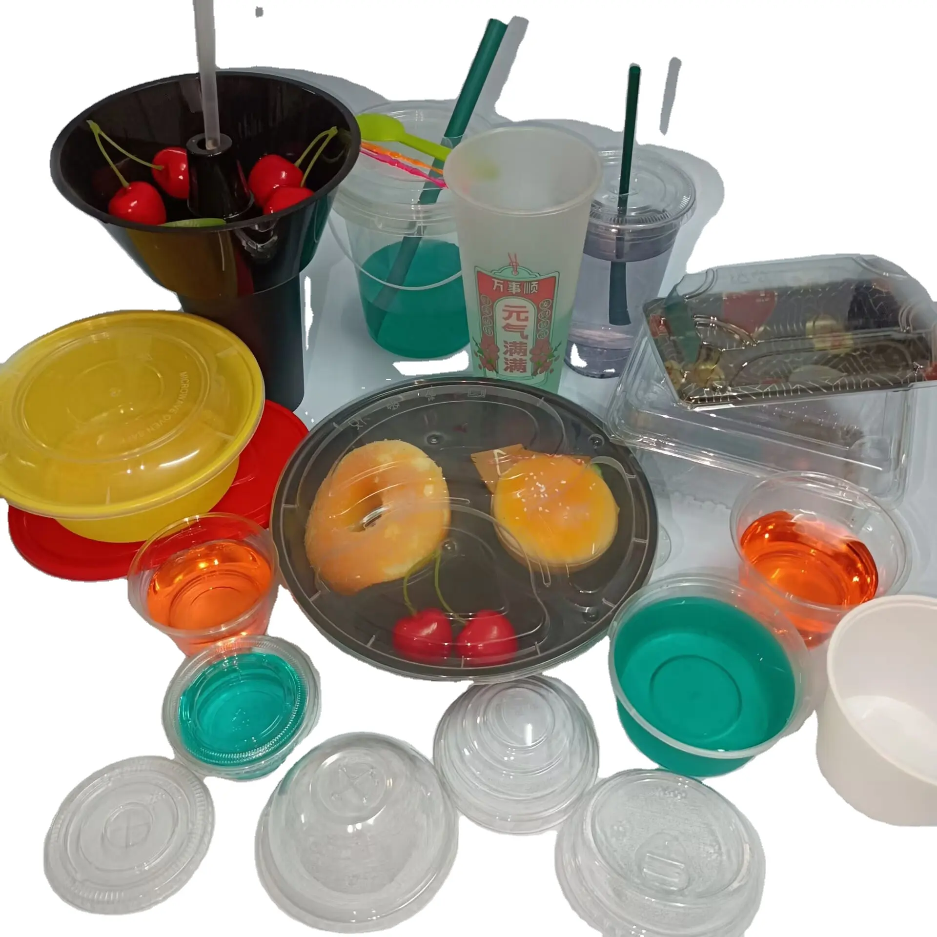 SP2546 mini tazza di plastica con coperchio di plastica ciotola di plastica piatti e scatola